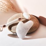 White quartz facial massage Jade roller Gua Sha